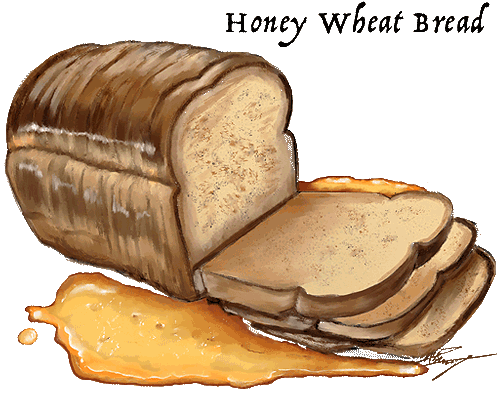 honey bread illustration